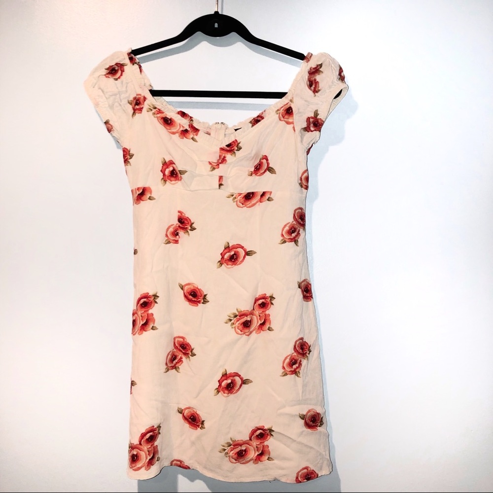 Forever 21 White Floral Off Shoulder Mini Dress